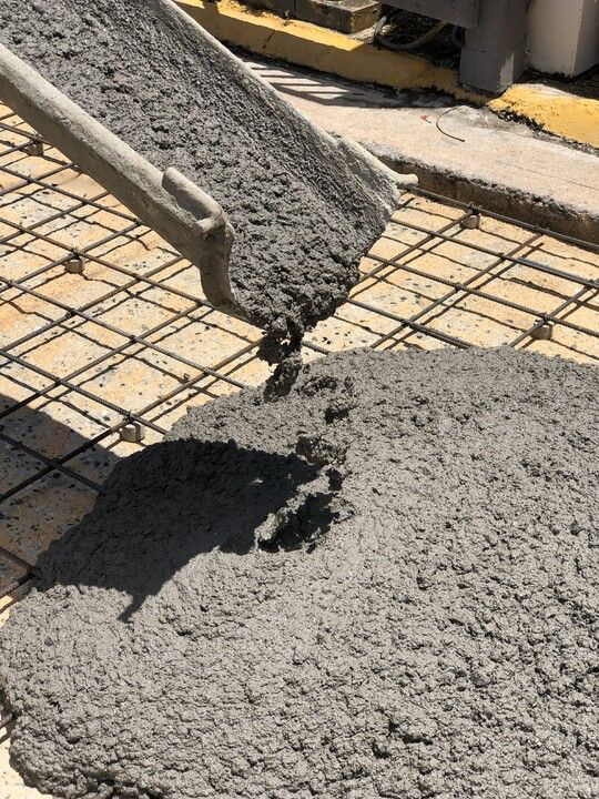 Fresh concrete used in construction