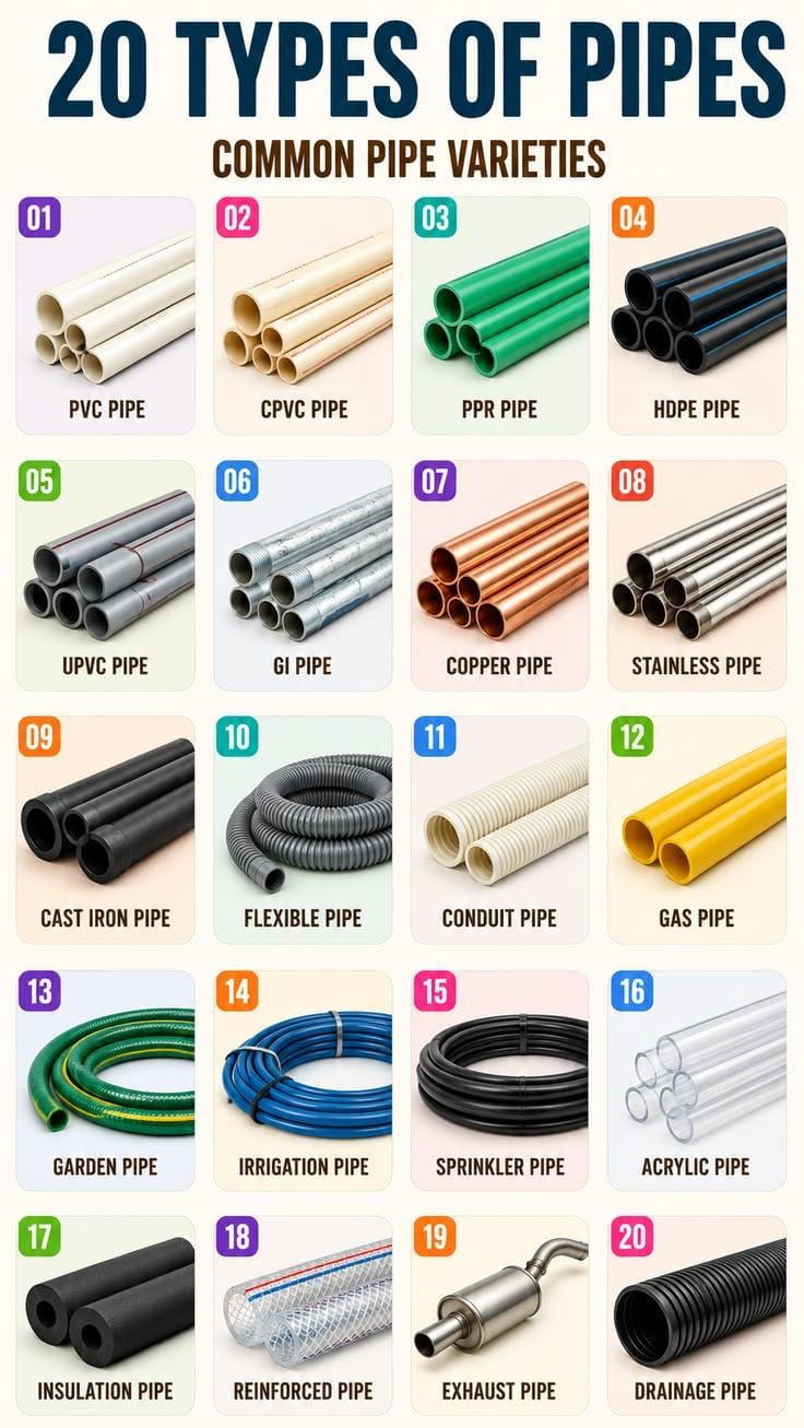 Common varieties of pipes