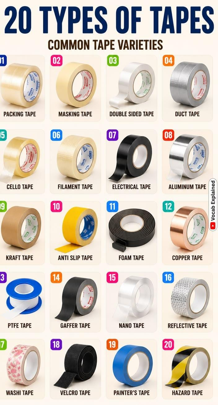 Different types of tapes